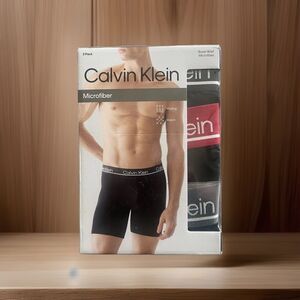 Calvin Klein Boxer Briefs Size XL Black 3 Colored Waistband Microfiber Stretch